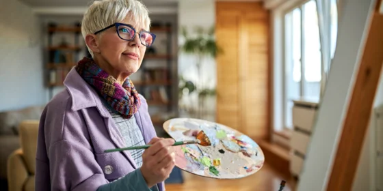 woman with paint palette